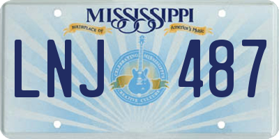MS license plate LNJ487