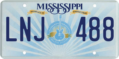 MS license plate LNJ488