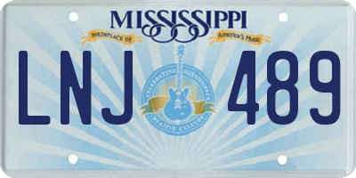 MS license plate LNJ489