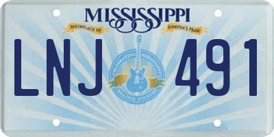 MS license plate LNJ491