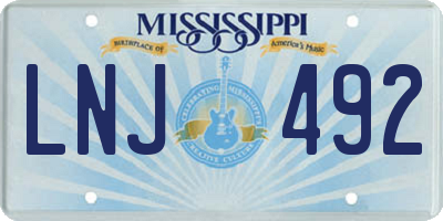 MS license plate LNJ492
