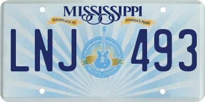 MS license plate LNJ493
