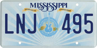 MS license plate LNJ495