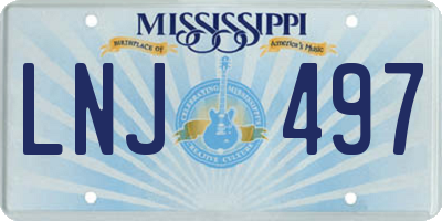 MS license plate LNJ497