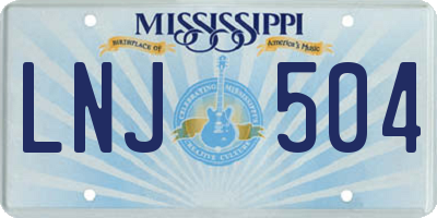 MS license plate LNJ504