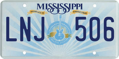 MS license plate LNJ506