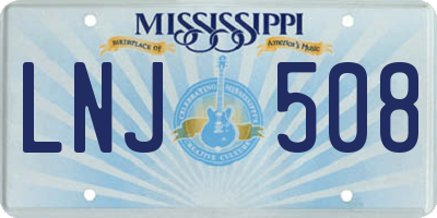 MS license plate LNJ508
