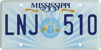 MS license plate LNJ510