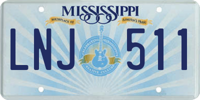 MS license plate LNJ511