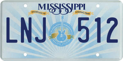 MS license plate LNJ512