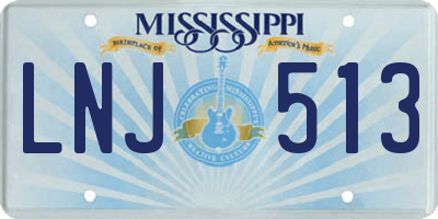 MS license plate LNJ513