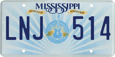 MS license plate LNJ514
