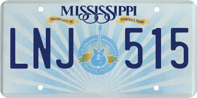 MS license plate LNJ515