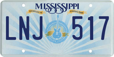 MS license plate LNJ517
