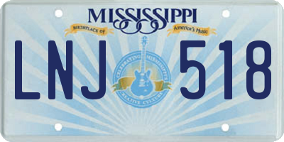 MS license plate LNJ518