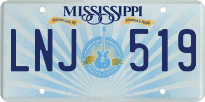 MS license plate LNJ519
