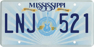 MS license plate LNJ521