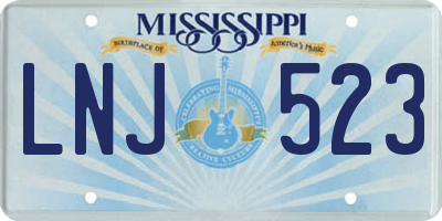MS license plate LNJ523