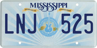 MS license plate LNJ525