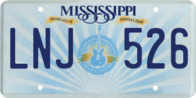 MS license plate LNJ526