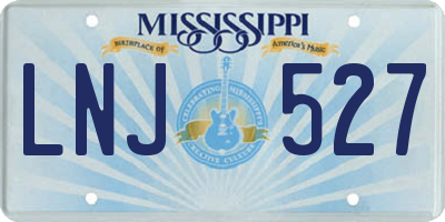 MS license plate LNJ527