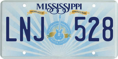 MS license plate LNJ528