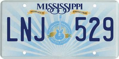 MS license plate LNJ529