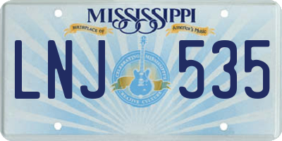 MS license plate LNJ535
