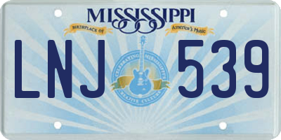 MS license plate LNJ539