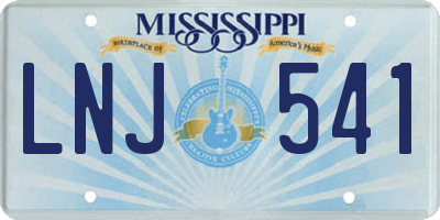 MS license plate LNJ541