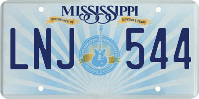 MS license plate LNJ544