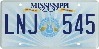 MS license plate LNJ545