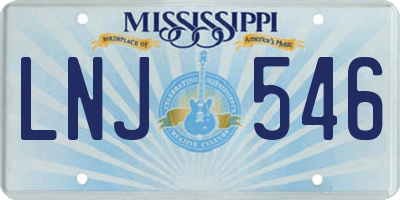 MS license plate LNJ546
