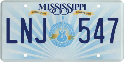 MS license plate LNJ547