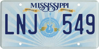 MS license plate LNJ549