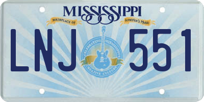 MS license plate LNJ551