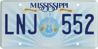 MS license plate LNJ552
