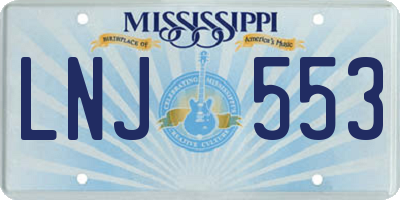 MS license plate LNJ553