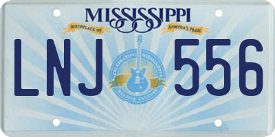 MS license plate LNJ556