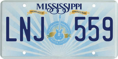 MS license plate LNJ559