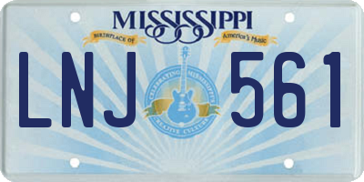 MS license plate LNJ561