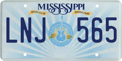 MS license plate LNJ565