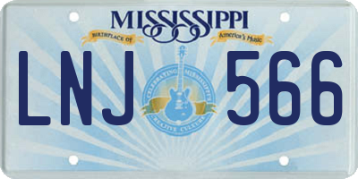 MS license plate LNJ566