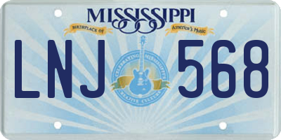 MS license plate LNJ568