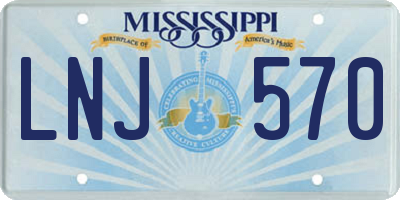 MS license plate LNJ570