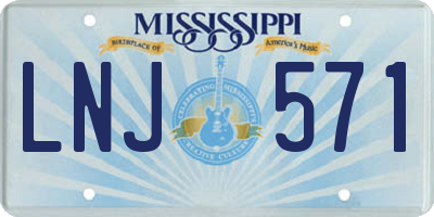 MS license plate LNJ571