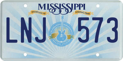 MS license plate LNJ573
