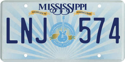 MS license plate LNJ574