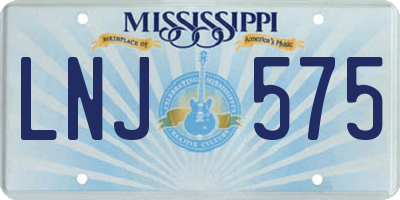 MS license plate LNJ575