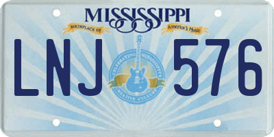 MS license plate LNJ576